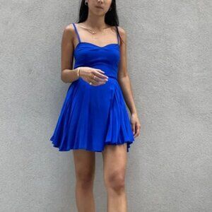 Aritzia Talula Royal Blue Lipinski Adjustable Spaghetti Straps Skater Dress